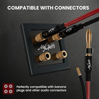 Mygatti 16/2 Gauge Speaker Wire 25FT, 16 AWG 2 Conductors OFC Pure Copper Electrical Red Black Cable for Car Speakers Stereo, Home Theater, Automotive Wire, Aluminum Foil Shield, Flexible Clear PVC
