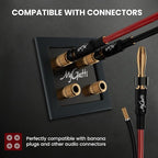 Mygatti 16/2 Gauge Speaker Wire 40FT, 16 AWG 2 Conductors OFC Pure Copper Electrical Red Black Cable for Car Speakers Stereo, Home Theater, Automotive Wire, Aluminum Foil Shield, Flexible Clear PVC