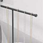 Justsoso Metal T-Bar Necklace Holder Stand, Necklace Hanging Display Stand, Tabletop Jewelry Organizer Stand for Necklace Bracelet Earring Display (Black With Metal Base)