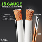 16AWG Speaker Wire, GearIT Pro Series 16 Gauge Speaker Wire Cable (100 Feet / 30.48 Meters) Great Use for Home Theater Speakers and Car Speakers, White