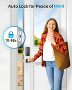 Smart Keyless Entry Door Lock Set w/Front Door Handle, 0.1s Fingerprint Biometric Unlock, APP/Passcodes/Cards Control, Auto Lock Keypad Deadbolt, Easy Install for Entry Bedroom