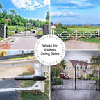 TOPENS PW302 Dual Swing Gate Opener Light Duty Automatic Gate Motor for Double Swing Gates Up to 12ft per Arm, Electric Driveway Gate Operator AC Powered with Remote Control Kit Solar Compatible