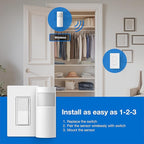 Lutron Wireless Motion Sensor and Claro Light Switch for Closets, Pantries, Basements, for Any Bulbs, Occupancy Vacancy Sensor, Single-Pole/ 3 Way, White