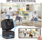 Jqimn 2K Security Camera Indoor - 5G&2.4G WiFi Cameras for Home Security, Pet/Dog/Baby Monitor with Phone APP 360Pan/Tilt, One-Tap Call 911, Al Motion Tracking, 24/7 Recording, Night Version