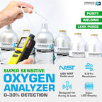 Nitrogen Gas Detector by Forensics | Portable Analyzer for N2 Leaks | USA NIST Calibration | USB Recharge | Computer Data Logging |
