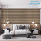 Art3d 4-Piece 94 x 12.6 Inch Acoustic Lightweight Slat Wall Panel - Waterproof Wood Textured Wainscoting Panel of 33 Sq.Ft for Bedroom, Home Theater Office Accent Wall, Boxwood