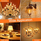 GvvooHome Candelabra Light Bulbs 40 watt Equivalent, E12 LED Bulb Dimmable B10 Candle Light Bulbs, 2200K Amber Warm, Chandelier Light Bulb, 90+CRI, 400LM, Amber Glass Finish, 24 Pack