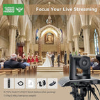 Tenveo HDMI/USB3.0/LAN(PoE) PTZ Camera AI Humanoid & Face Auto-Tracking, 20X Optical Zoom PTZ Camera IP Live Streaming, FHD 1080P 60FPS, for Church Services Worship Video Conference Live Streaming
