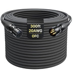 XLR Cables 300ft 1 Pack, Professional Gold-Plated Rean Connectors from Neutrik, Kevlar-Reinforced Nylon Braided Microphone Cable, Mic Cable, Durable Shielded and Balanced XLR Male to Female Cord