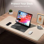 Aothia Large PU Leather Desk Pad Protector – Non-Slip Mouse Pad & Writing Mat for Office/Home, Waterproof, Easy to Clean (36" x 17", Eggshell)