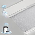 MANSNIX Smart Motorized Blinds with Remote, Cordless No-Drill Automatic Roller Shades, Blackout Electric Blind for Windows, Grey, 35.5 x 72