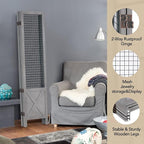 Wnutrees 4 Panel Gridwall Display, Portable Freestanding Display Board for Craft/Art Shows, Retail, Events, Decorative Wood Room Divider Folding Screens, Grey
