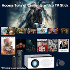 TMY 1080P Full HD Portable Mini Projector, Upgraded Bluetooth Movie Projector with Screen, Compatible with TV Stick Smartphone/HDMI/USB, Indoor & Outdoor Use
