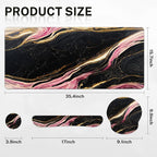 Britimes Pink Black Gold Marble Keyboard Mouse Pad Set 4in1 Large Mousepad+Keyboard Wrist Rest+Mouse Wrist Rest+Coaster Ergonomic Design for Home Office Computer 35.4x15.7 inches
