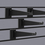 16 Inch Slatwall Shelf Bracket with Lip, 14 Pack Metal Shelf Brackets for Slat Wall,Heavy Duty Slatwall Accessories for Slatwall Panels Shelving Display Home Commercial- Black Slatwall Shelf Brackets