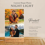 MamaEra Valentine’s Day Gift for Him - Personalized Photo Collage Night Light for Couples - Custom Acrylic LED Lamp with Names & Engraved Wooden Base - Romantic Anniversary, Wedding