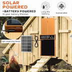 Asfrost Automatic Chicken Coop Door Solar Powered Automatic Chicken Door with Timer & Light Sensor, Anti-Pinch, Durable Aluminum Auto Chicken Door, Charge with 7W Solar Panel & USB - Orange
