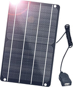 FlexSolar 6W Mini USB Solar Panel, IP67 Waterproof Monocrystalline Module DIY Kit with PET Material for Smart Phone, Small Fans, Monitor, Outdoor Security Camera