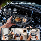 SKYBASIC Industrial Endoscope Borescope Camera with Light, 4.3'' HD Digital Handheld Waterproof Sewer Tools Snake Inspection Camera with 8 LED Lights 65.6FT Semi-Rigid Cable, Cool Gift Gadgets for Men