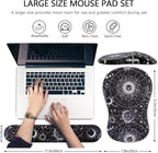 Laokiiy Mouse Pad Wrist Support, 2 in1 Keyboard Wrist Rest+ Ergonomic Mouse Pad, Non-Slip Wrist Rest for Computer Keyboard, Made Easy Typing & Relieve Wrist Pain(Sun Moon)