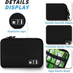 Electronics Organizer,Travel Cord Organizer Pouch, Portable Cable Organizer Bags,Travel Electronic Accessories Storage Case for Cables, Cords, Charger, Phone (Black)