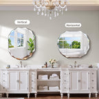 GLASHOM Frameless Bathroom Mirror, 30x36 inch Vanity Mirror Beveled Edge Wall Mounted, Modern Frameless Mirror for Bathroom, Living Room, Entryway Mirror Horizontal or Vertical