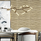 STICKGOO 3D Wall Panels for Interior Wall Decor, Wood 3D Textured Wall Decor Panels, Natural Oak Wave Design Accent Wall Panels for Living Room, Office