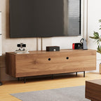 gaoyangjiaju 70.87" Mid Century Modern TV Stand, Walnut Media Console for 70 Inch TVs, Entertainment Cabinet with 4 Storage Compartments for Living Room or Bedroom
