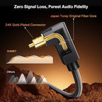 iVANKY Right Angle Optical Audio Cable, 6ft/1.8M 24K Gold-Plated 90 Degree Toslink Digital Fiber Optic Cable, 90° Angled & Lossless Audio S/PDIF Optical Cable for Soundbar, TV, PS5, Xbox, Home Theater