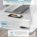 Desktop Power Grommet, 2 inch, USB C PD 20W Fast Charging Station, Desk Hole Recessed Power Outlet,ETL Listed (1, 6 FT Cable)