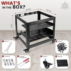Pyle 10U Network Cabinet - Enclosed Wall Mount Server Rack w/Fan, Lockable Door, Heavy-Duty Wheels, Steel Construction, Vented Shelves, Easy Access, 19" Equipment Compatible, 20 x 20 x 17 in (Black)