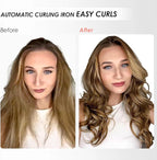 LA MAESII Automatic Rotating Curling Iron, Hair Curler with 3 Temps Fast Heating, 2-Way Rotating 1 Inch Curling Wand, Ceramic Coating, Ionic, Anti-Scald, Anti-Tangle, Dual Voltage Auto Shut-Off (Gray)