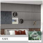HOMCOM 4 Pack 3D Acoustic Panels, 24" x 24" Soundproof Wood Panels for Wall, Wood Slat Wall Paneling for Interior Ceiling, Office, Home Theater, Studio, Gray