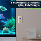 TOPGREENER Digital Astronomic Timer Switch, 7-Day Programmable Sunrise Sunset Timer for Lights, Fans, & Motors, Single-Pole or 3-Way, Neutral Wire Required, UL Listed, TGT01-HN-LA, Light Almond
