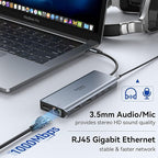 USB C Docking Station Dual Monitor, Selore 13-in-1 Triple Monitor with Dual HDMI, DP, 100W PD, Gigabit Ethernet, 10Gbps USB A/C Ports -Laptop Docking Stations for Dell, HP, Lenovo, MacBook