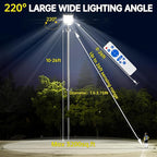 JAYNLT Y-5200W Solar Street Lights Outdoor,520000LM 6500K Commercial Parking Lot Lights Dusk to Dawn, Waterproof Solar Security Flood Lamps with Motion Sensor and Remote for Yard, Garage, Driveway