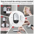 Sanjie Door Alarms When Opened,Door Window Alarm Sensors for Kids Safety/Home Security/Pool/Garage/Dementia/Toddler/Travel Security,Easy to Install,Volume Control/Loud Alert,Long Battery Life,3 Pack