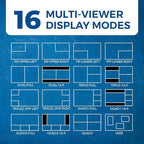 OREI 4K 4x4 HDMI Matrix Video Wall Controller Processor Multiviewer Display Upto 4K 60hz 2x1, 1x2, 1x3, 1x4 Supports 180 Degree Rotate RS-232 Audio Extraction (UHD-44MVW)