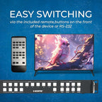 OREI 4K 4x16 HDMI Matrix Video Wall Controller Processor Multiviewer Display Upto 4K 60hz 4x4, 2x1, 1x2, 1x3, 1x4 Supports 180 Degree Rotate Audio Extraction (UHD-416MVW)