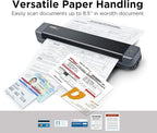 Plustek Mobile Scanner S410 Plus - Portable Sheet-Fed Document Scanner - for Windows 7 / 8 / 10 / 11, Featuring Button-Free Scanning with Included OCR Software