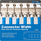 ICC 24-Port CAT6A Keystone Shielded 1U Patch Panel with CAT6A Shielded Keystone Jacks, 19” Rackmount Housing and Cable Support Bar, Protects Against EMI, UL Listed PoE++ Compliant, ICMPP246AS