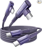 USB C Cable [2Pack, 3.3ft] 240W Fast Charging Type C Cord, Nylon Braided USB 2.0 Cable for iPhone 17 16 15 Pro Plus Pro Max Air, iPad Pro, Samsung Galaxy S24 S23, Switch, MacBook Pro, Pixel-Purple
