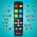EZclicker Big Button Universal TV Remote (Black) Simple Easy to Use, Great for Seniors, Works with Major TV Brands (2xAAA Batteries Not Included)