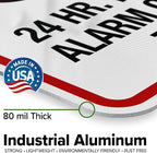 Warning 24 HR. Monitored Alarm Connected To Police Sign, 18x24 Inches, 3M EGP Reflective, Rust Free .080 Aluminum, Fade Resistant, Made in USA by My Sign Center