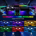 2026 Upgraded Dreamcolor Acrylic Interior Car LED Strip Light with Self-Developed App Dreamcolor RGB 14 in 1 | Dual Zone Control | Super Brighter Strips | Music Sync Ambient Lighting Car Interior