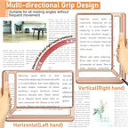 5X Full Page Magnifying Glass for Reading, Lightweight Rectangular Magnifier Provides Large Book Page Viewing Area, Handheld Magnifier for Reading Small Print for Seniors, Low Vision-Rose Gold