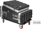 Sound Town Lightweight and Compact 4U ATA ABS Rack Case, with Slant Mixer Top, 21" Depth, 10U Top and 4U Side Spaces (STMR-A10X4U)