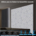 12 Pack Large Self-Adhesive Soundproof Wall Panels, 15.7 x 15.7 x 0.47 in Sound Proof Foam Panels for Walls, 1.2lb/ft³ High Density,Large Size Acoustic Panels, Sound Dampening Panels White