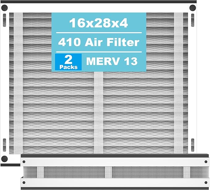 (2-Pack) 410 Replacement Filter Compatible with April-Aire Whole House Air Purifier 1410, 1610, 2410, 2416, 3410, 4400, MERV 10, 16 x 28 x 4 Air Filter Replacement