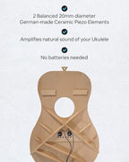 Journey Instruments Passive Piezo Ukulele Acoustic Pickup – EP003K Two Balanced German-made Passive Pickup Elements – Piezo Pickup for Ukuleles (Ceramic)
